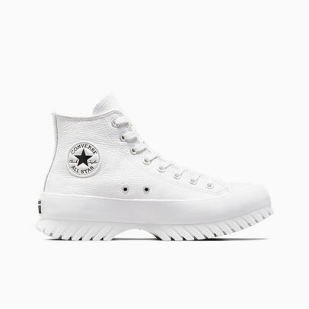 Converse Chuck Taylor White Leather Lug Sole Sneaker Men's 8.5 NIB